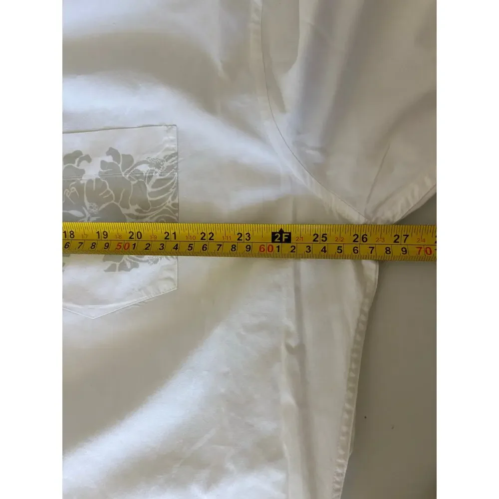J. Crew White Tropical Hawaiian shirt Button Up vacation summer beach resort
